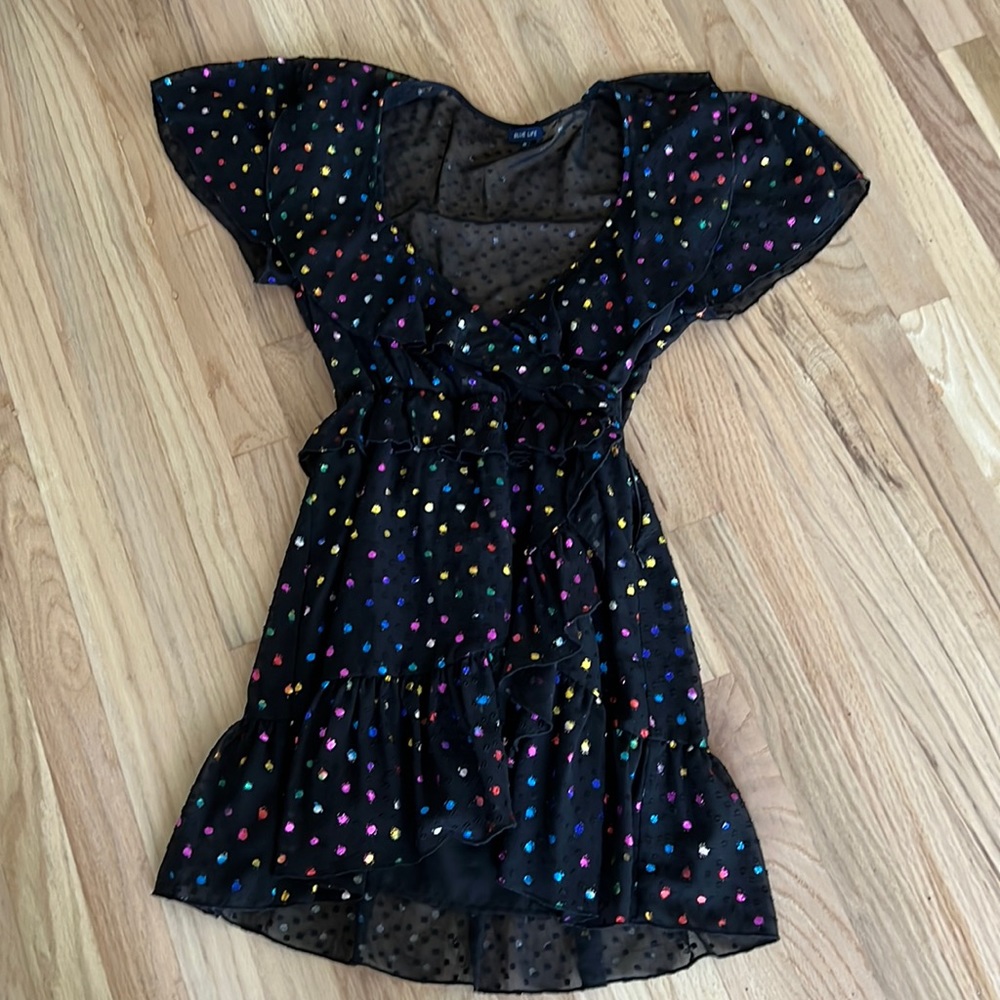 Blue Life rainbow dot dress